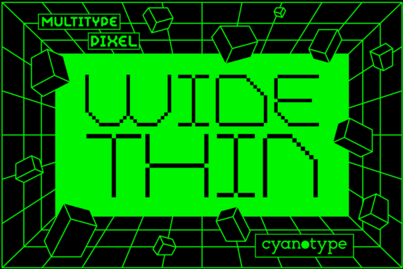 MultiType Pixel Wide Thin for Trendy Branding and Creative Projects